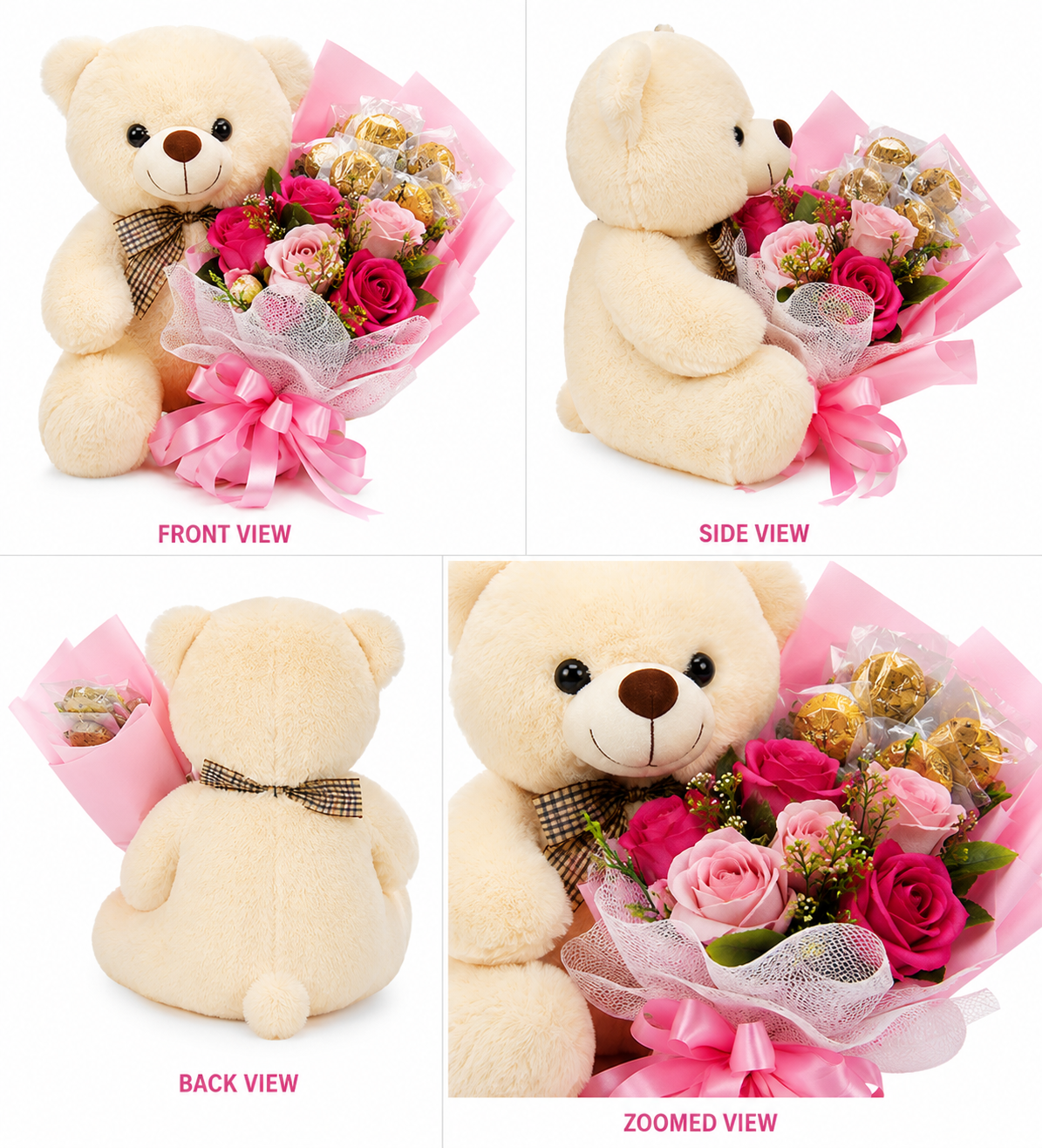 🌹 Teddy Bear Rose & Chocolate Bouquet